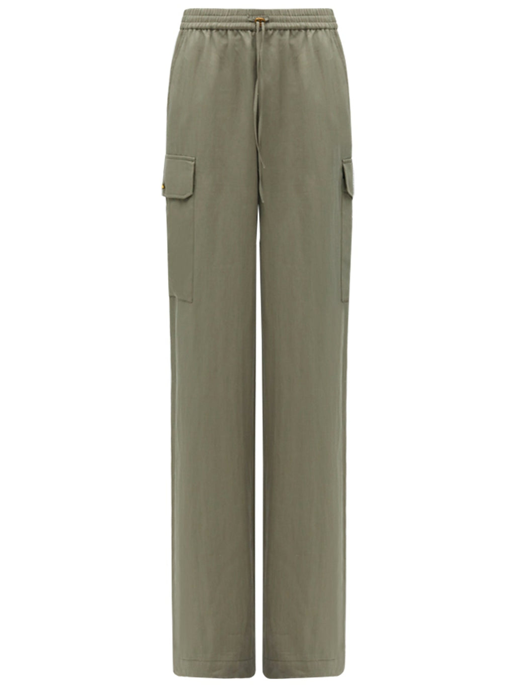 Green Straight Leg Cargo Pants-3