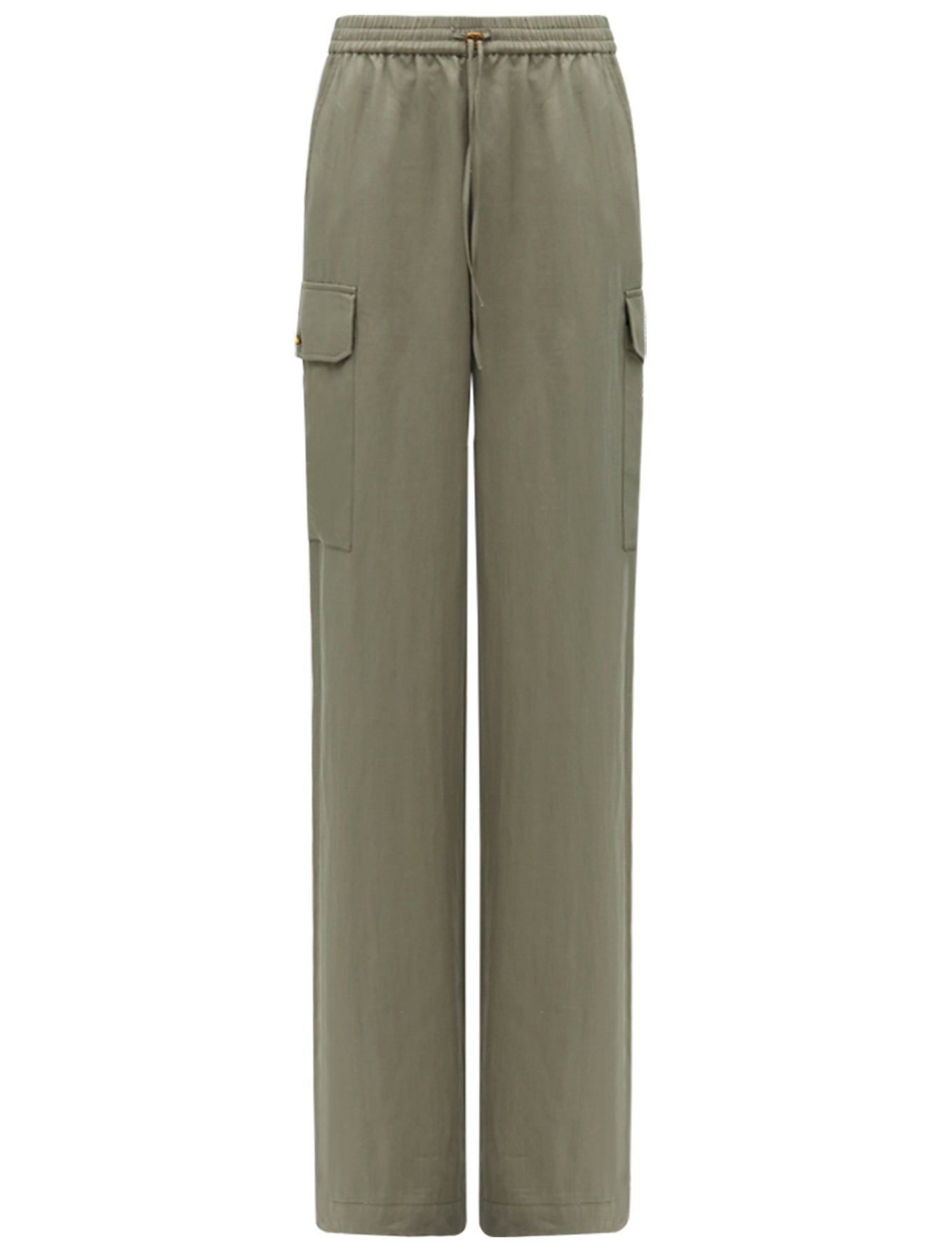 Green Straight Leg Cargo Pants-3
