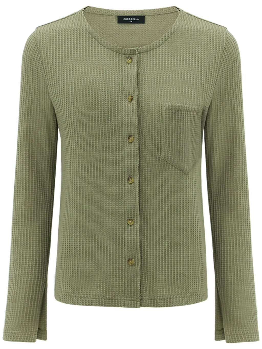 Green Waffle Knit Cardigan-3