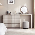 Grey Vanity Table Set with Mirror & Stool-0