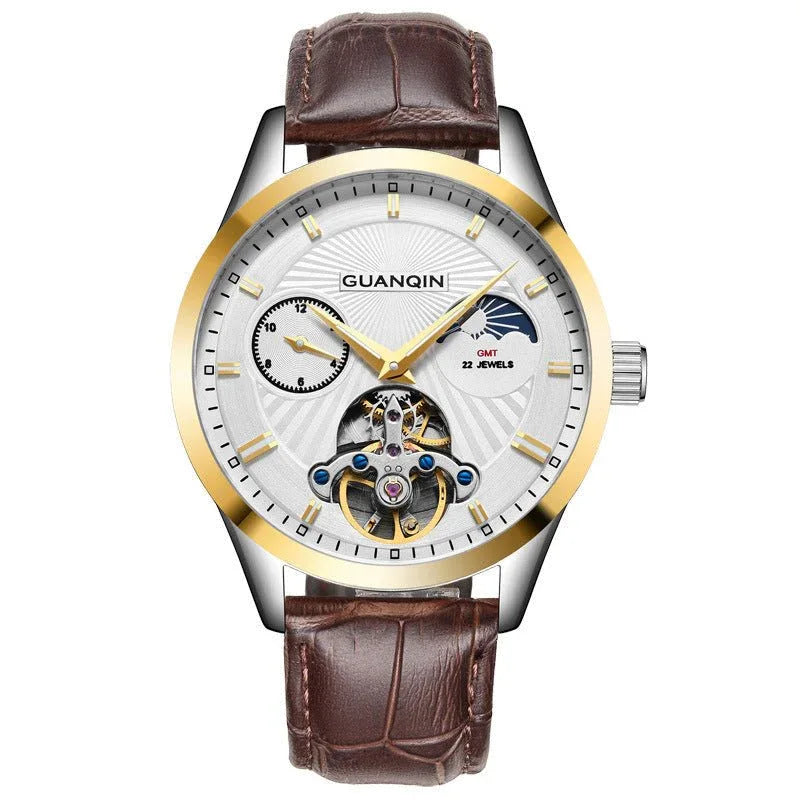 Guanqin Hollow Men's Stainless Steel Watch