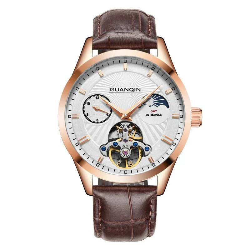 Guanqin Hollow Men's Stainless Steel Watch