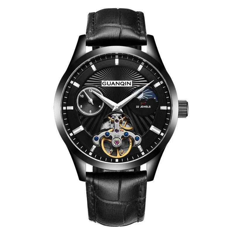 Guanqin Hollow Men's Stainless Steel Watch