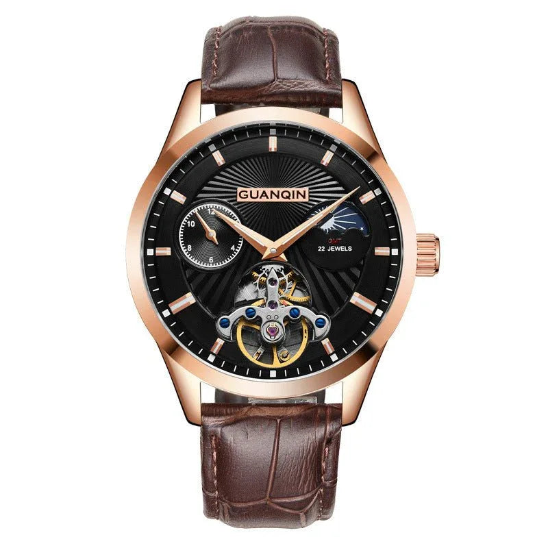 Guanqin Hollow Men's Stainless Steel Watch