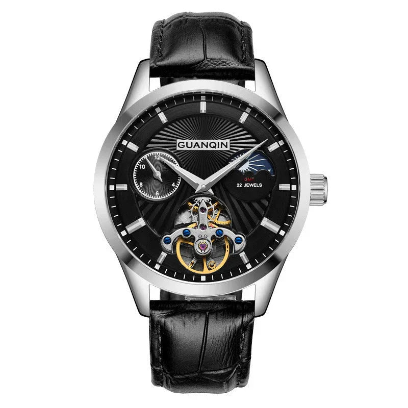 Guanqin Hollow Men's Stainless Steel Watch