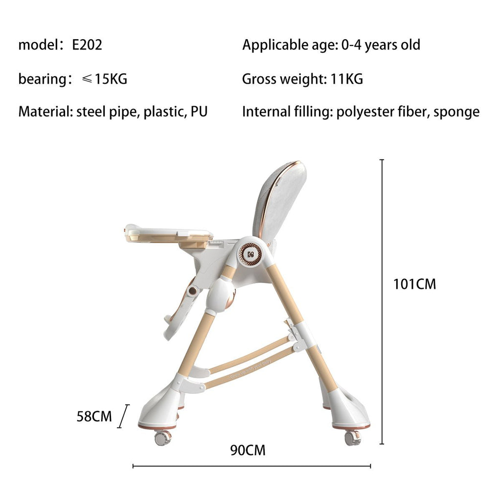 Happy Growth Orange Multifunctional Baby High Chair-1