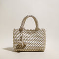 Happy Mini Woven Leather Top Handle Bag-0