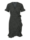 HENNA 2/4 WRAP FRILL DRESS