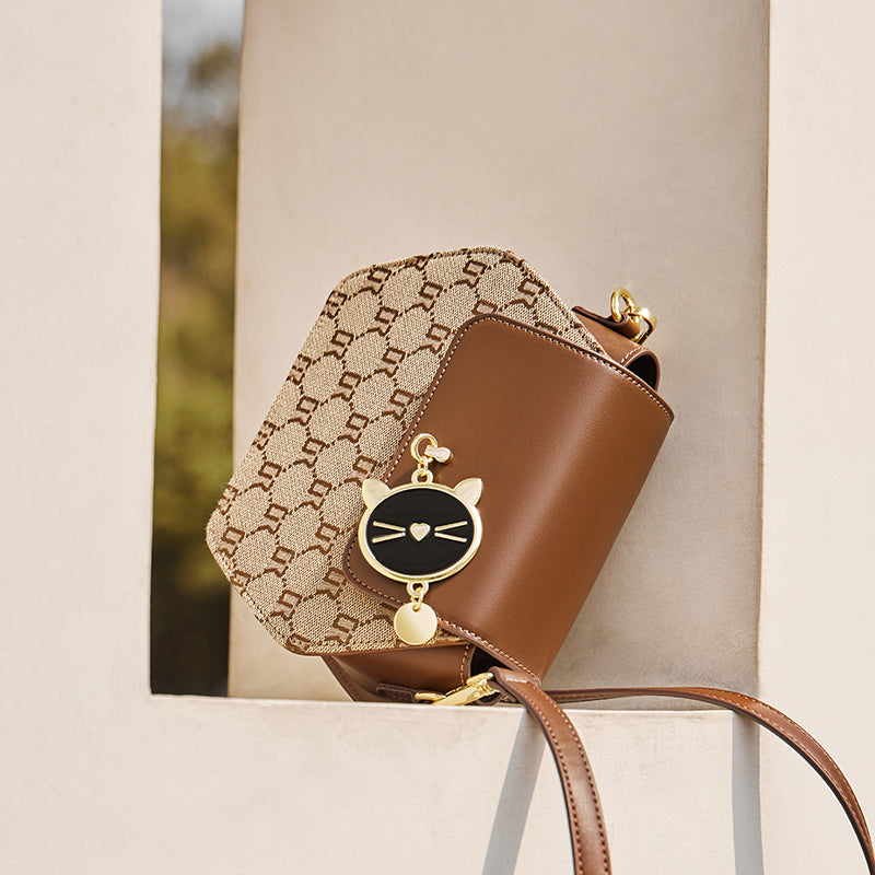 Hexagon Monogram KittyCat Shoulder Bag-3