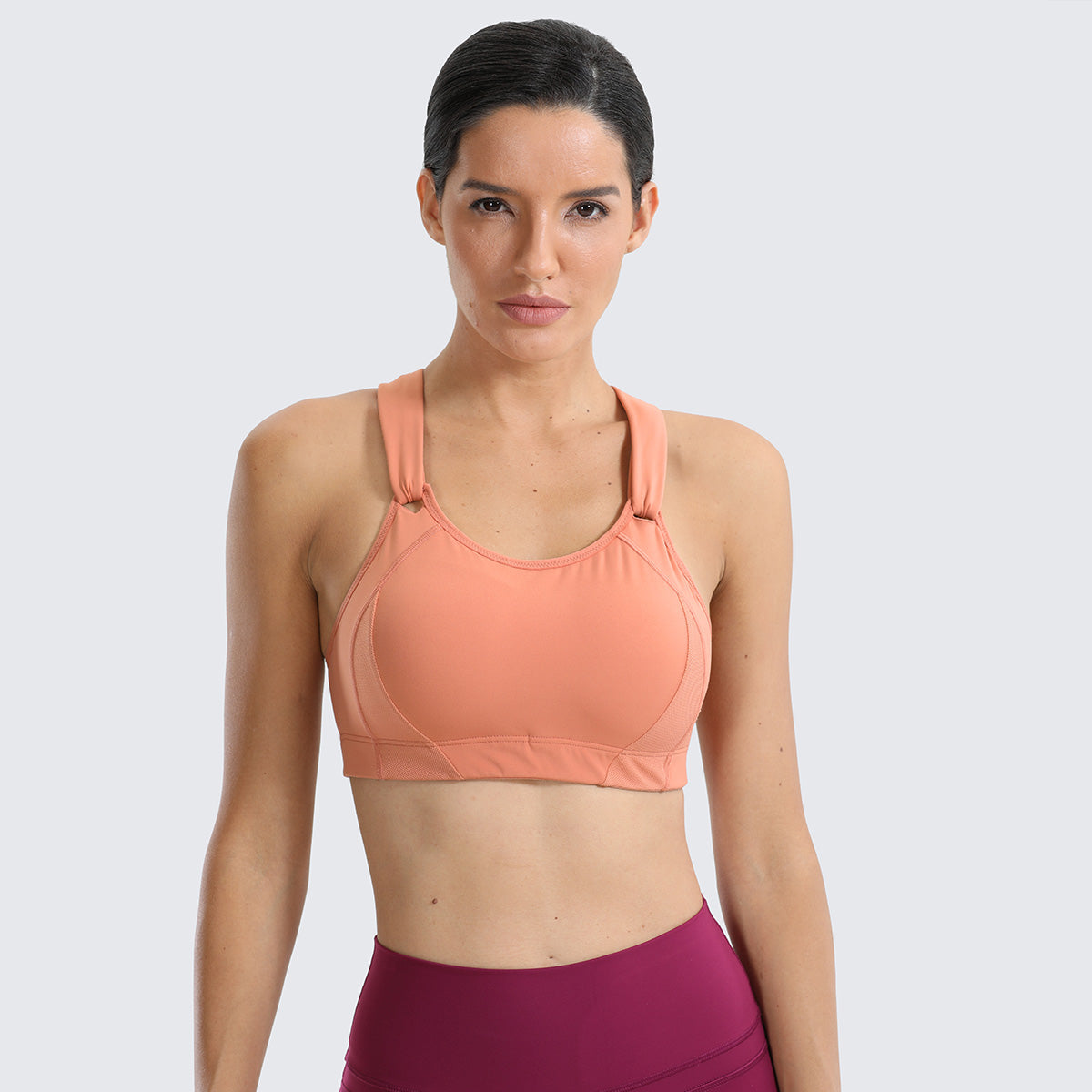 High Impact Lightly Padded Wireless Athletic Bra-0