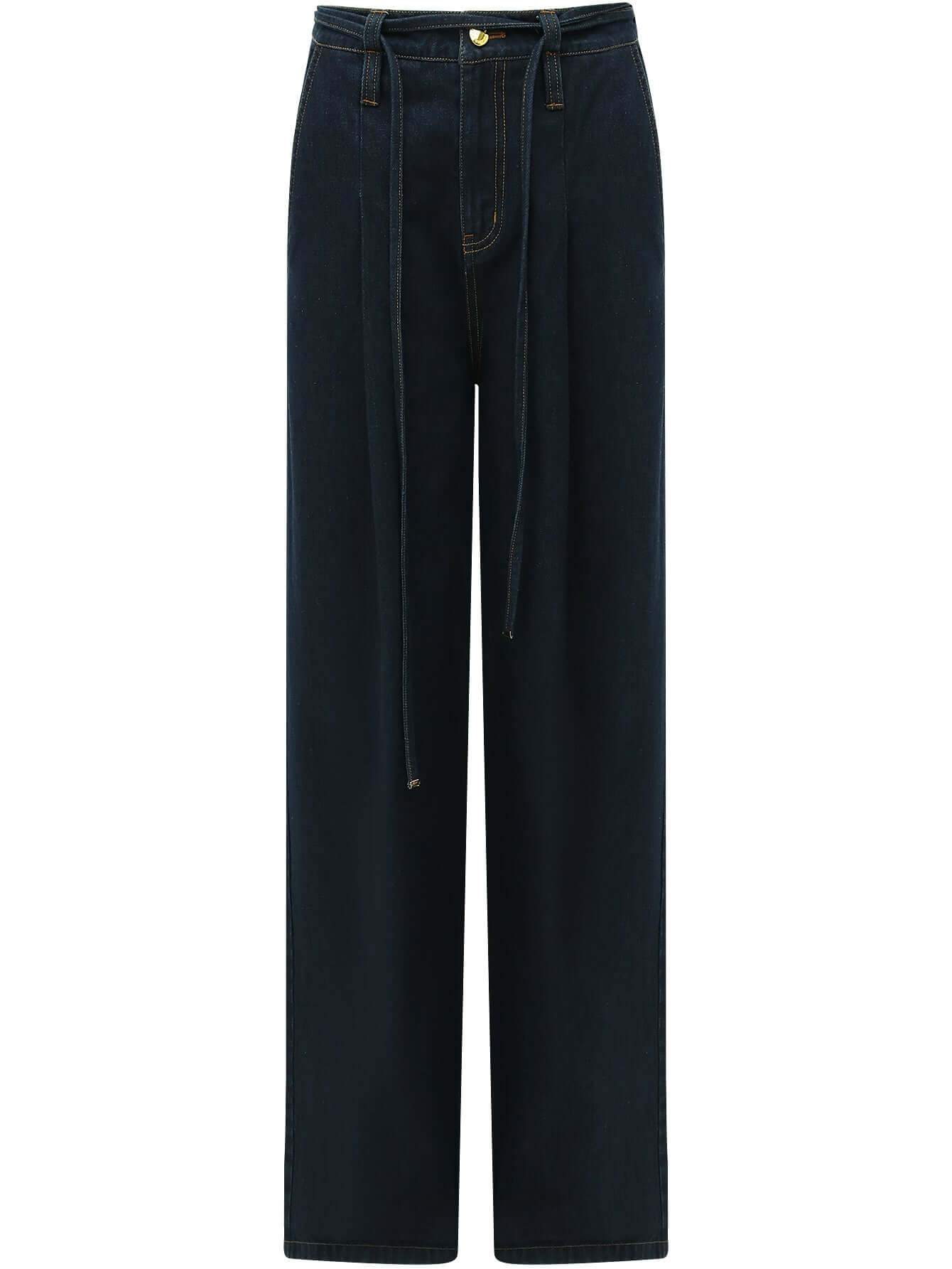 High-Waisted Straight Leg Jeans in Navy-3