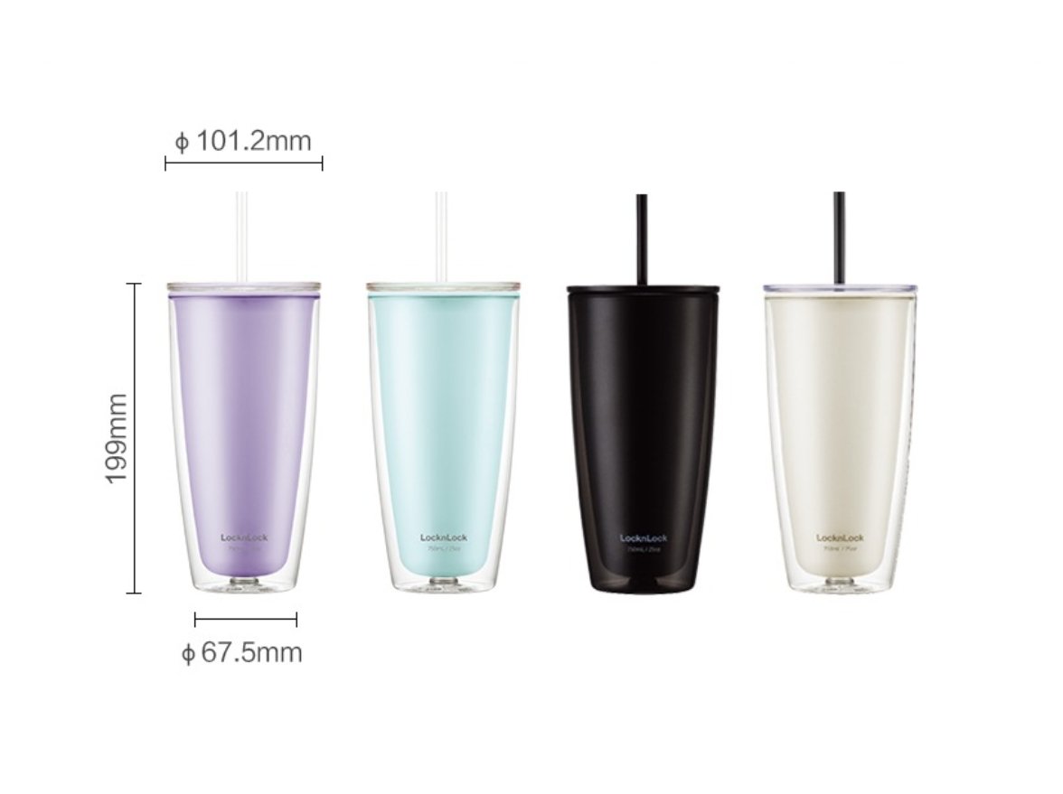 Ice Master 750ml Black Double Straw Cup-2