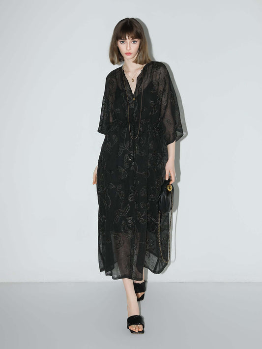 Intricate Glitter Embroidered Two-Piece Dress-1