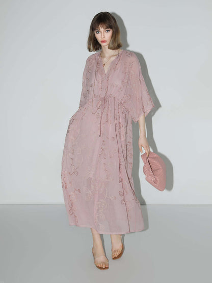 Intricate Glitter Embroidered Two-Piece Dress-4