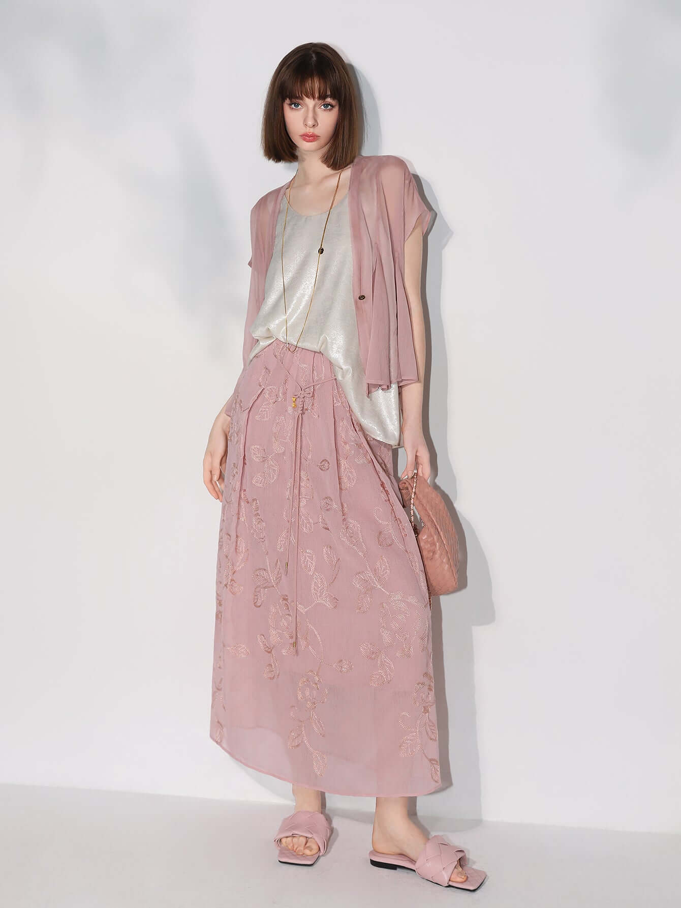 Intricately Embellished Glitter Embroidered Skirt-4