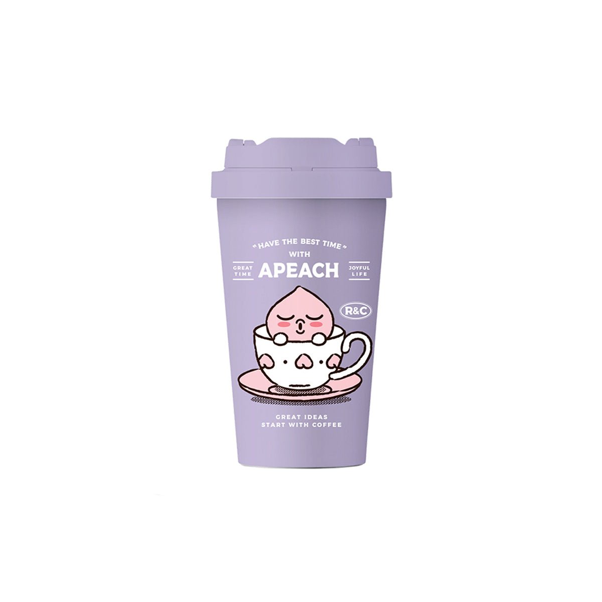 KAKAO FRIENDS Apeach Vitality Onetouch 400ml Purple Insulated Travel Coffee Mug-0
