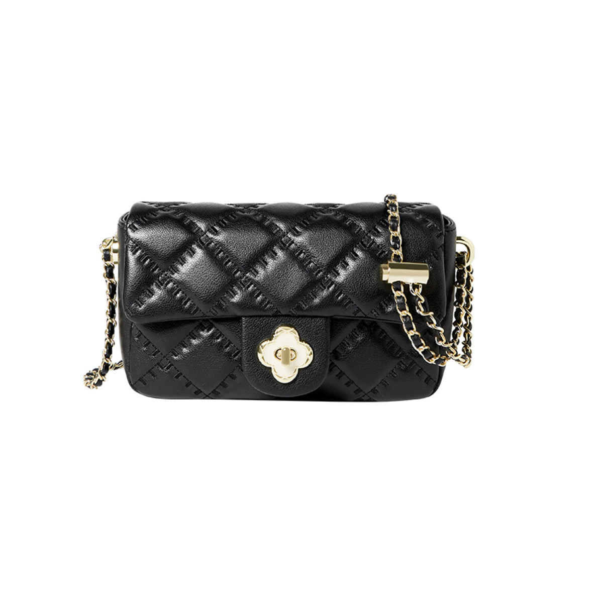 Karina Black Quilted Shoulder Bag-0