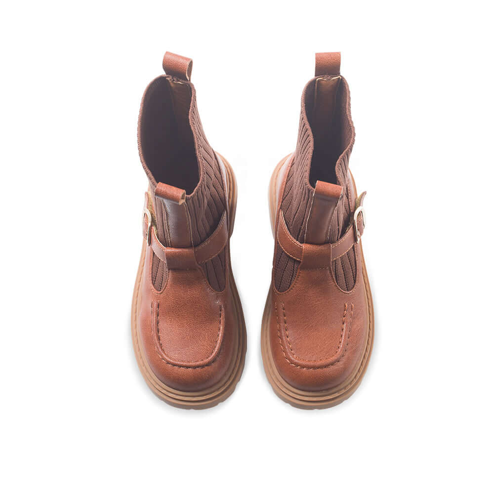 Knit Sock Heel Boots for Girls-4