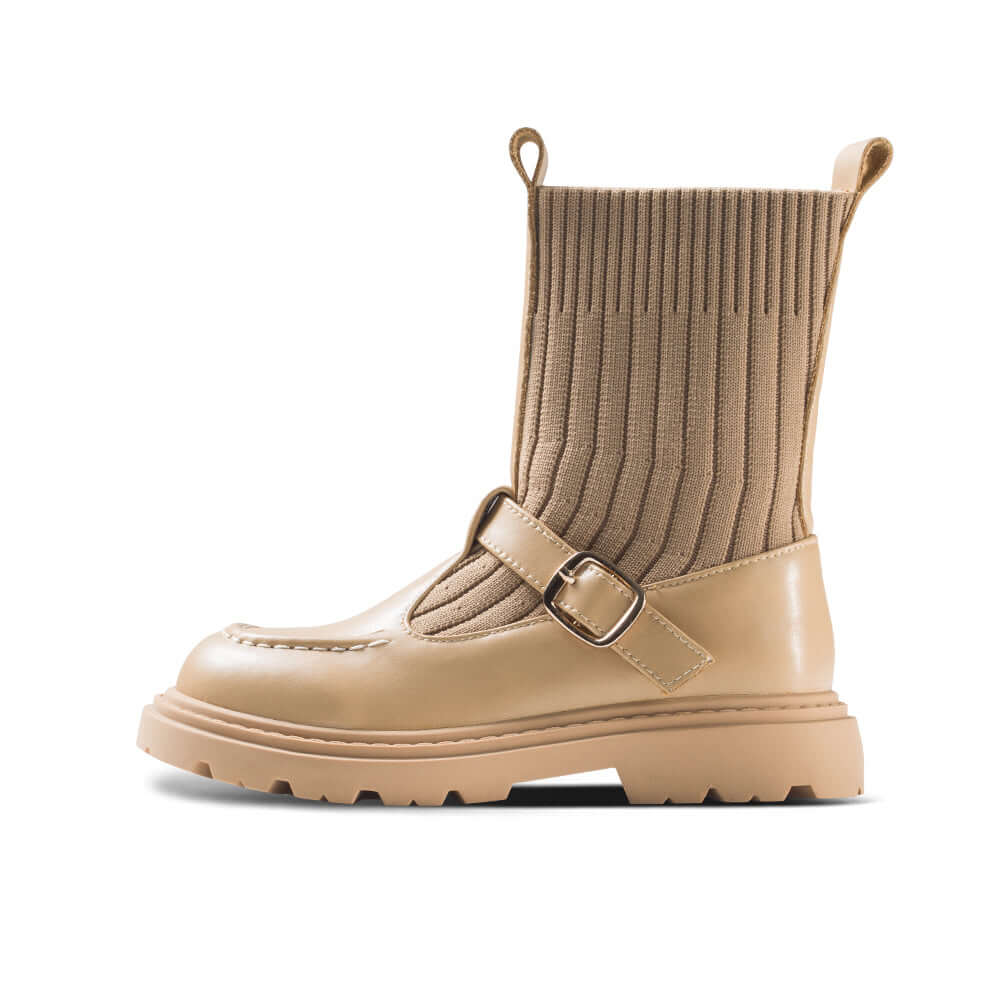 Knit Sock Heel Boots for Girls-5