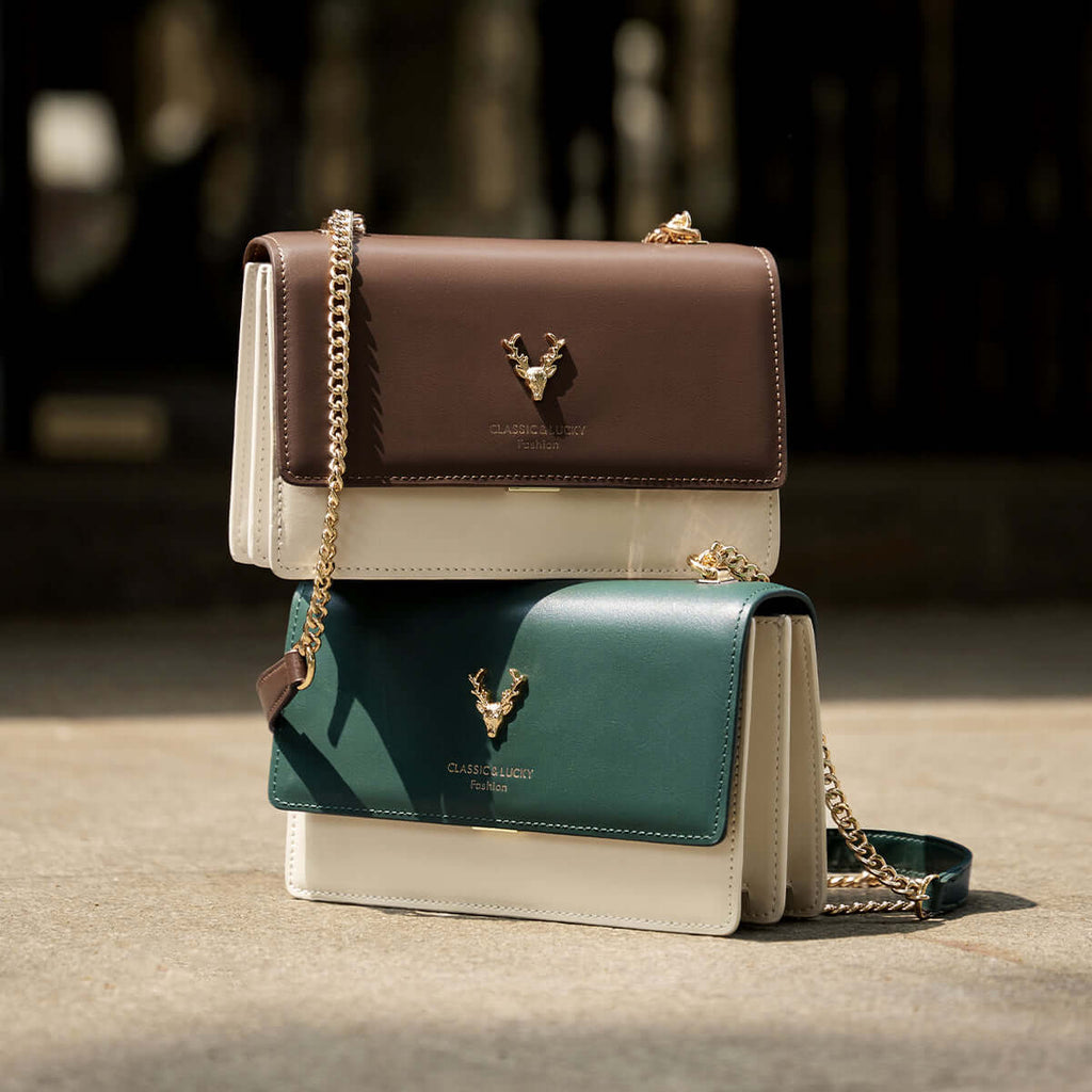 Kylie Double Chained Leather Shoulder Bag-1