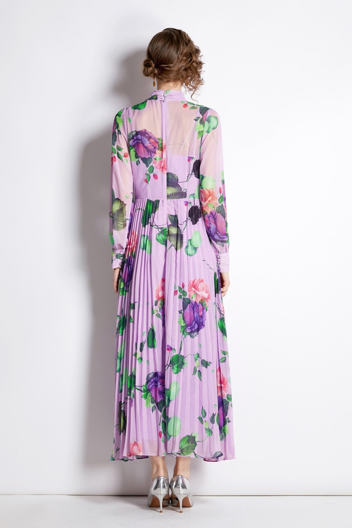 Lavender Fields Pleated Maxi Dress-3
