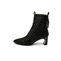 Skyline Mesh-Trimmed Leather Ankle Boots-0