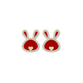 Love Rabbit Year Red Earrings-0