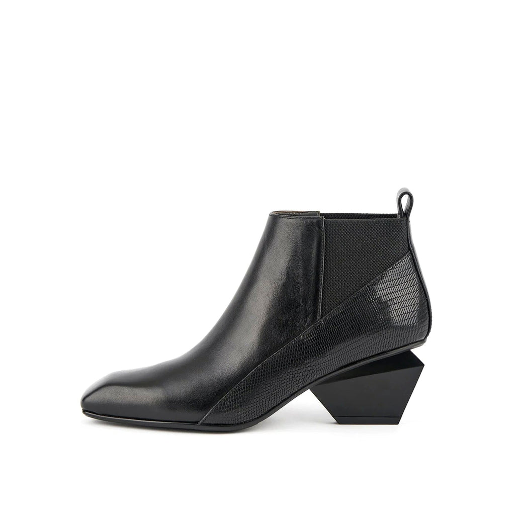 Low Ankle Textured Leather Boots-0