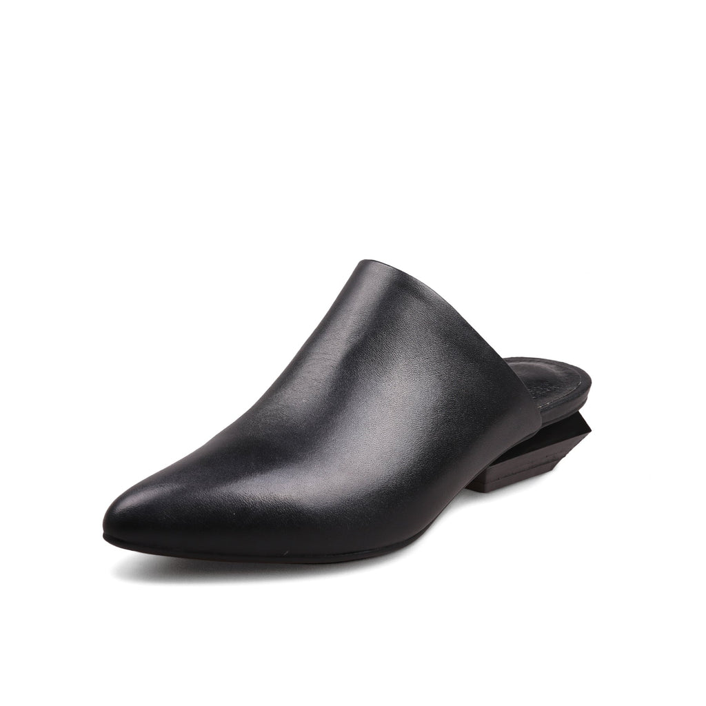 Low Heel Leather Mules-1