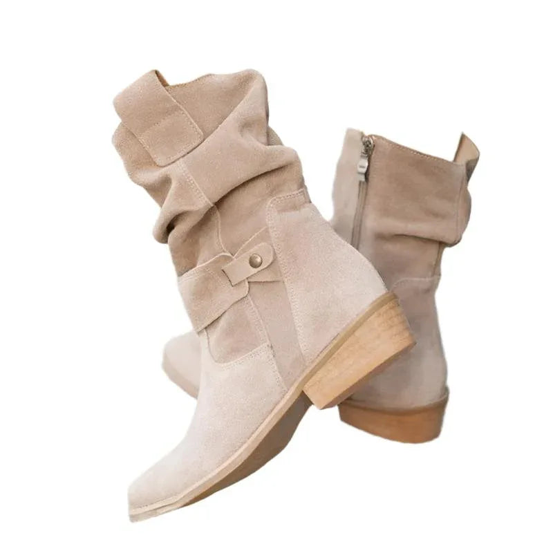 Low Round Toe Women's Boots