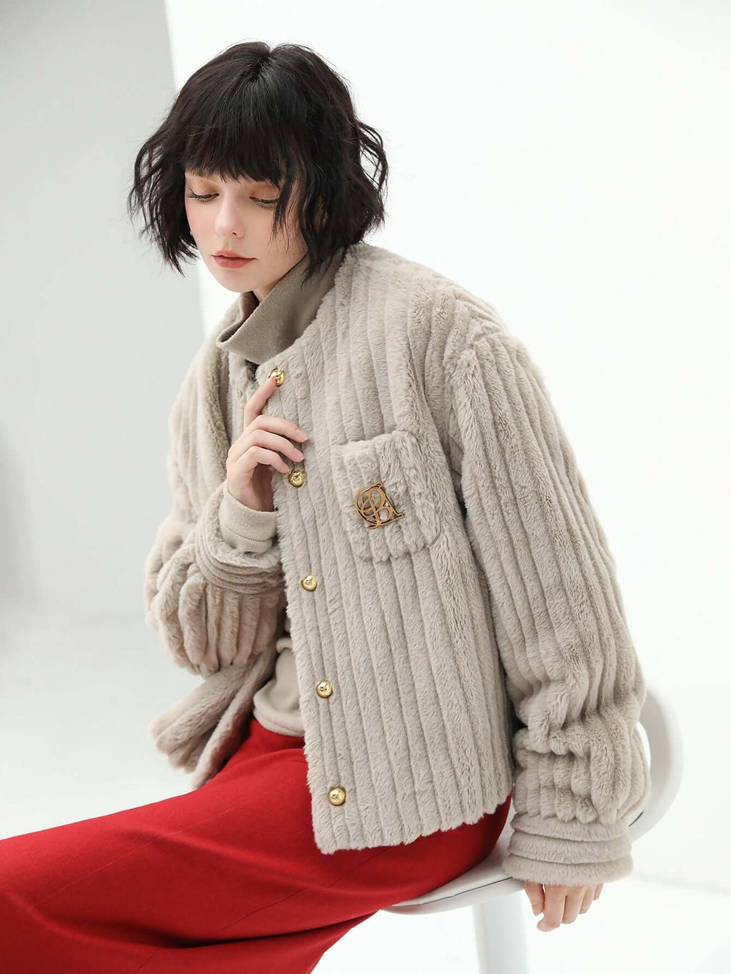 Luxurious Ash Faux Fur Jacket-1