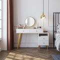 Luxury Dressing Table with Ivory Stool Set-0