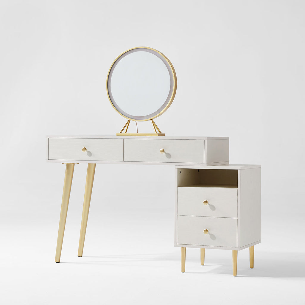 Luxury Dressing Table with Ivory Stool Set-4