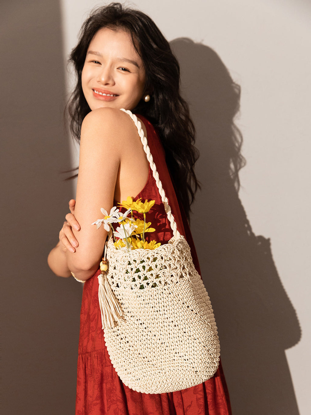 Macrame Beach Tote Bag-3