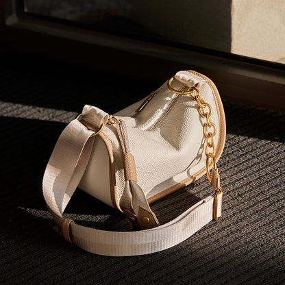 Medium White Saddle Bag-4