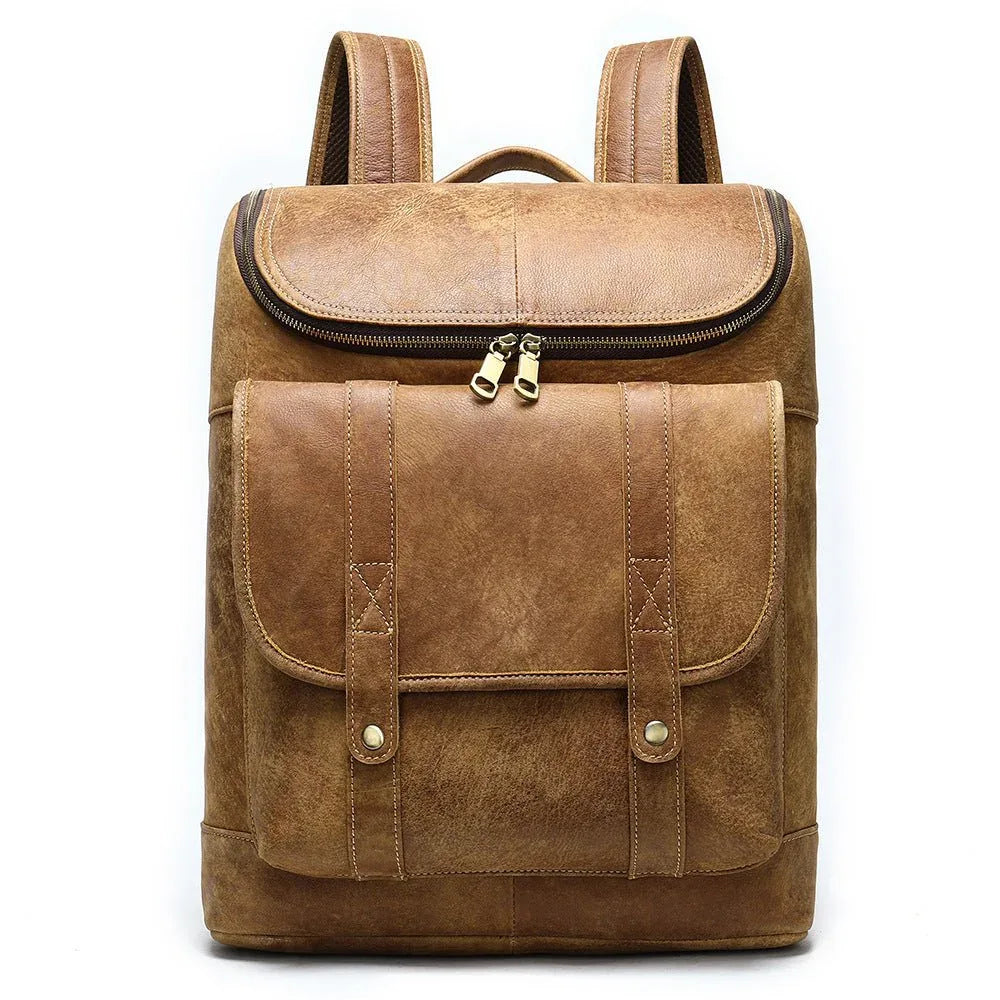 Men's Elegant Cowhide Leather Backpack