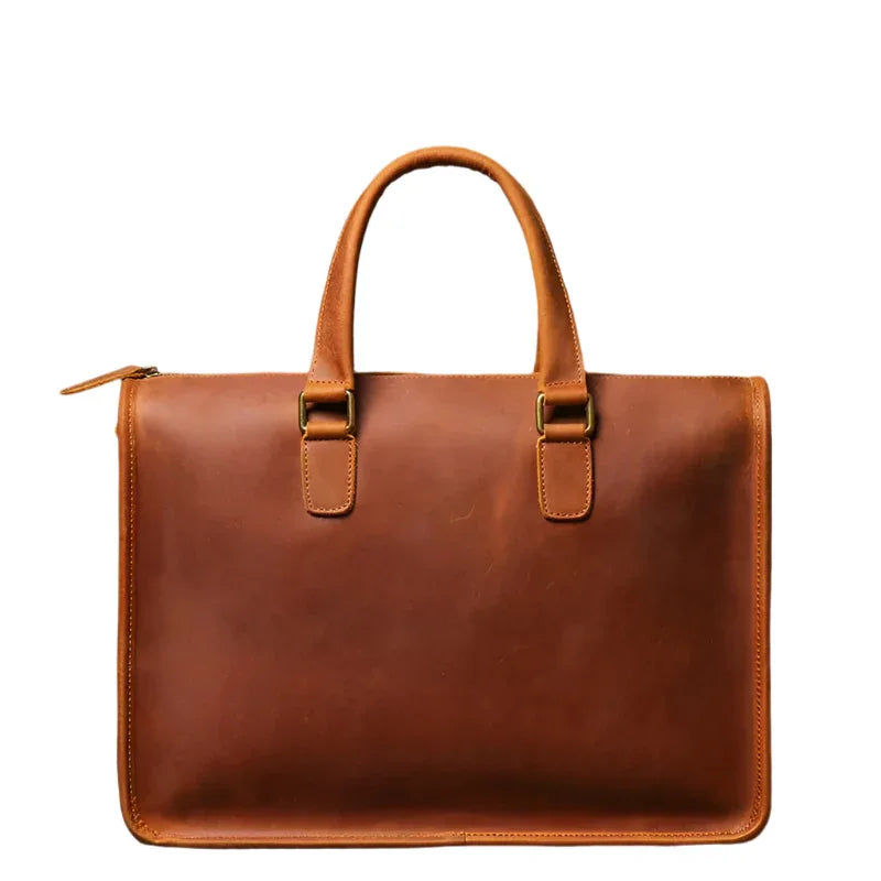 Men's Leather Briefcase Computer Shoulder Bag