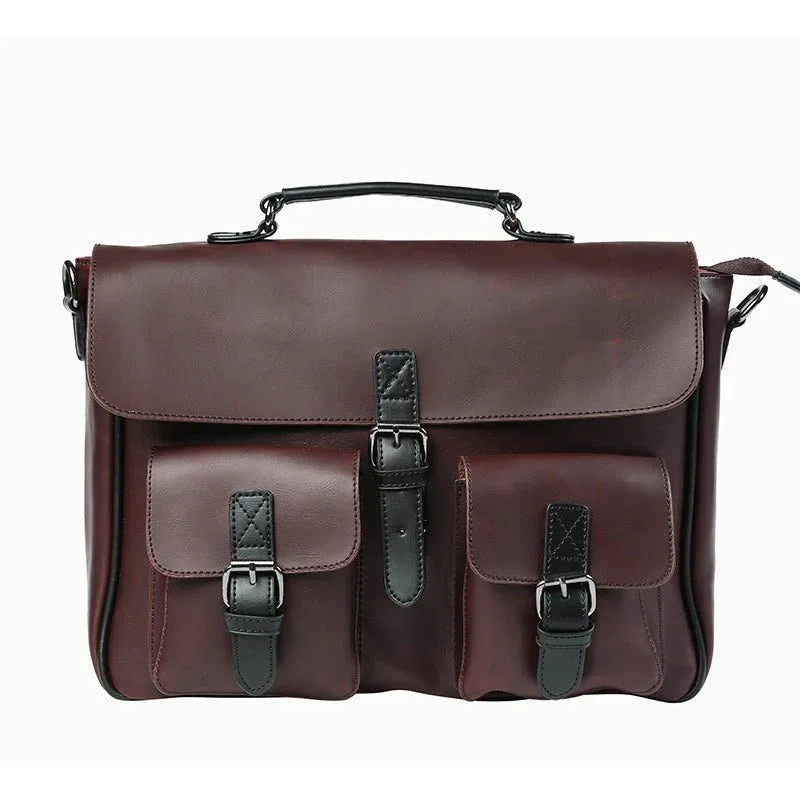 Men's Leather Business Briefcase Bag