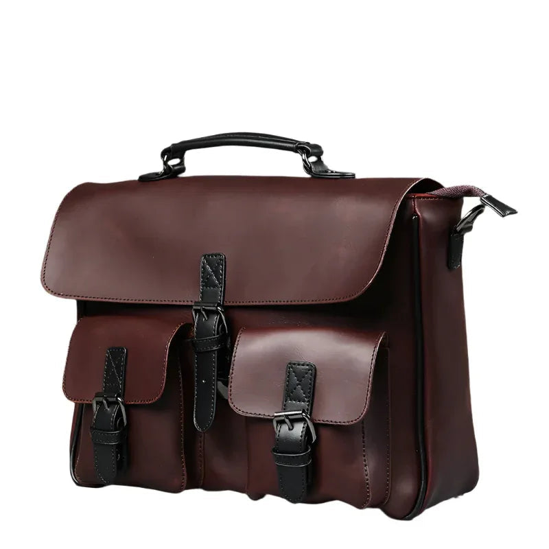 Men's Leather Business Briefcase Bag