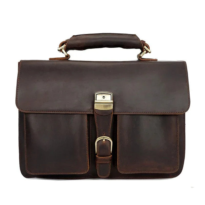 Men's Messenger Leather Briefcase Bag