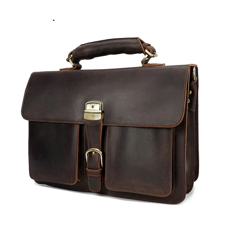 Men's Messenger Leather Briefcase Bag