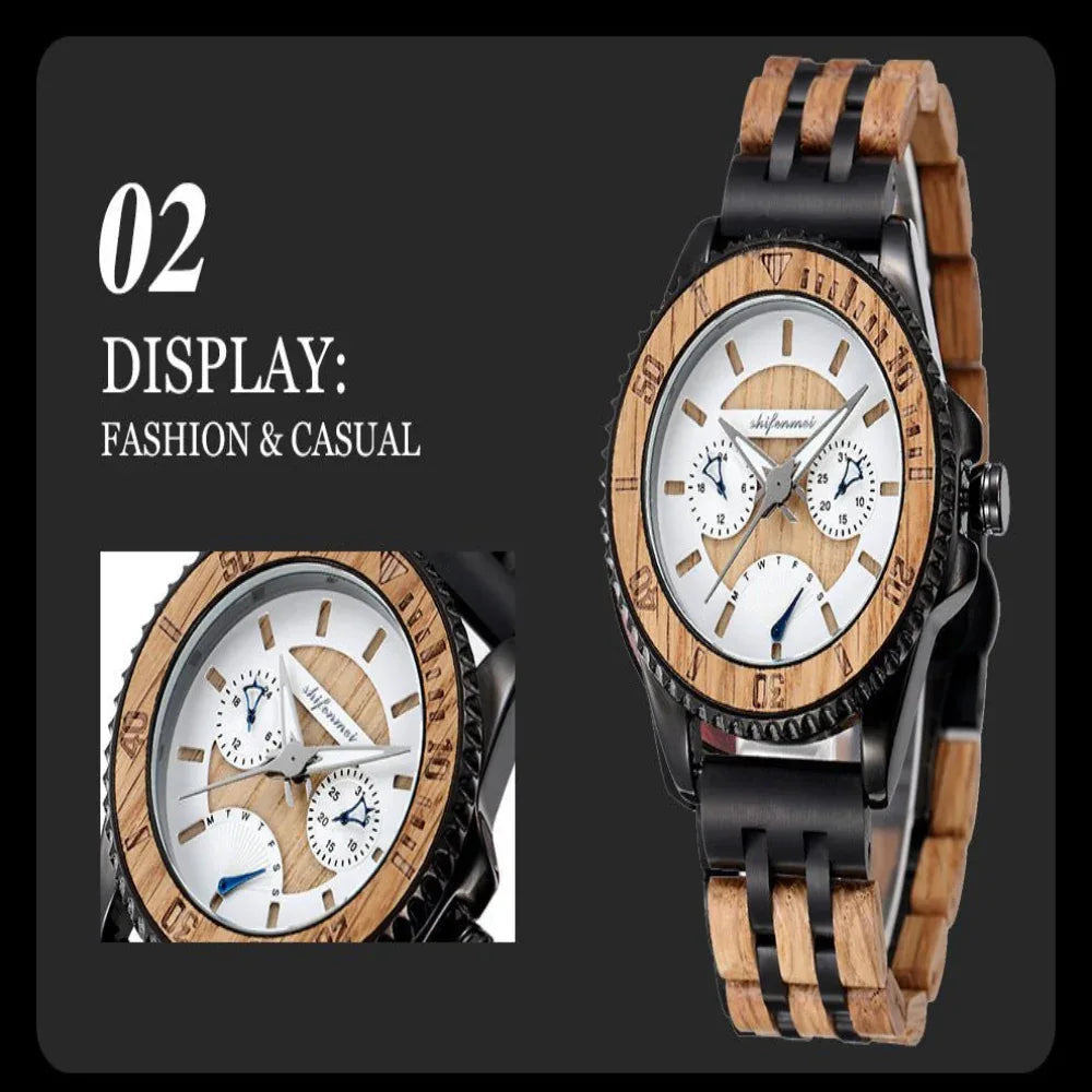 Men's Sports Mechanical Wood Watch