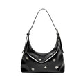 Metallic Studded Leather Underarm Bag-0