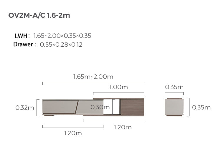 Modern Grey Extendable Entertainment Unit TV Console-3