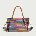 Multicolor Brick Large Leather Tote Bag-0