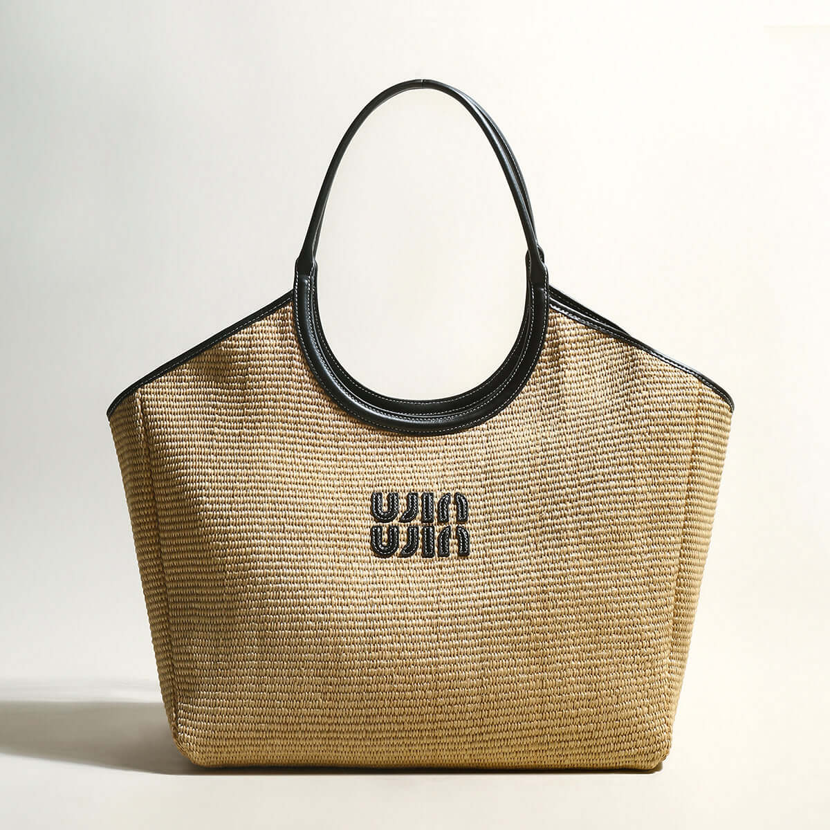Natural Khaki Woven Tote Bag-0