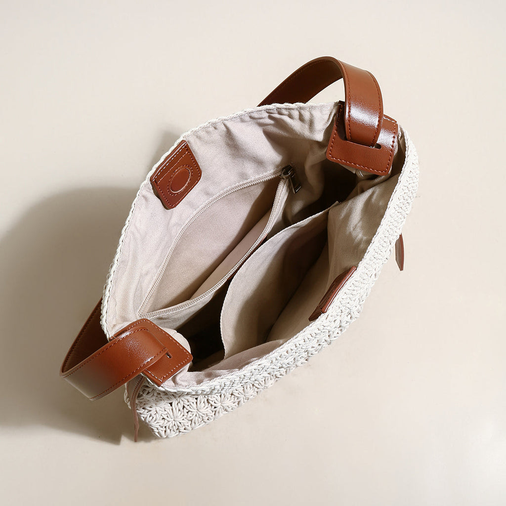 Lightweight Natural Straw Woven Tote Bag-3