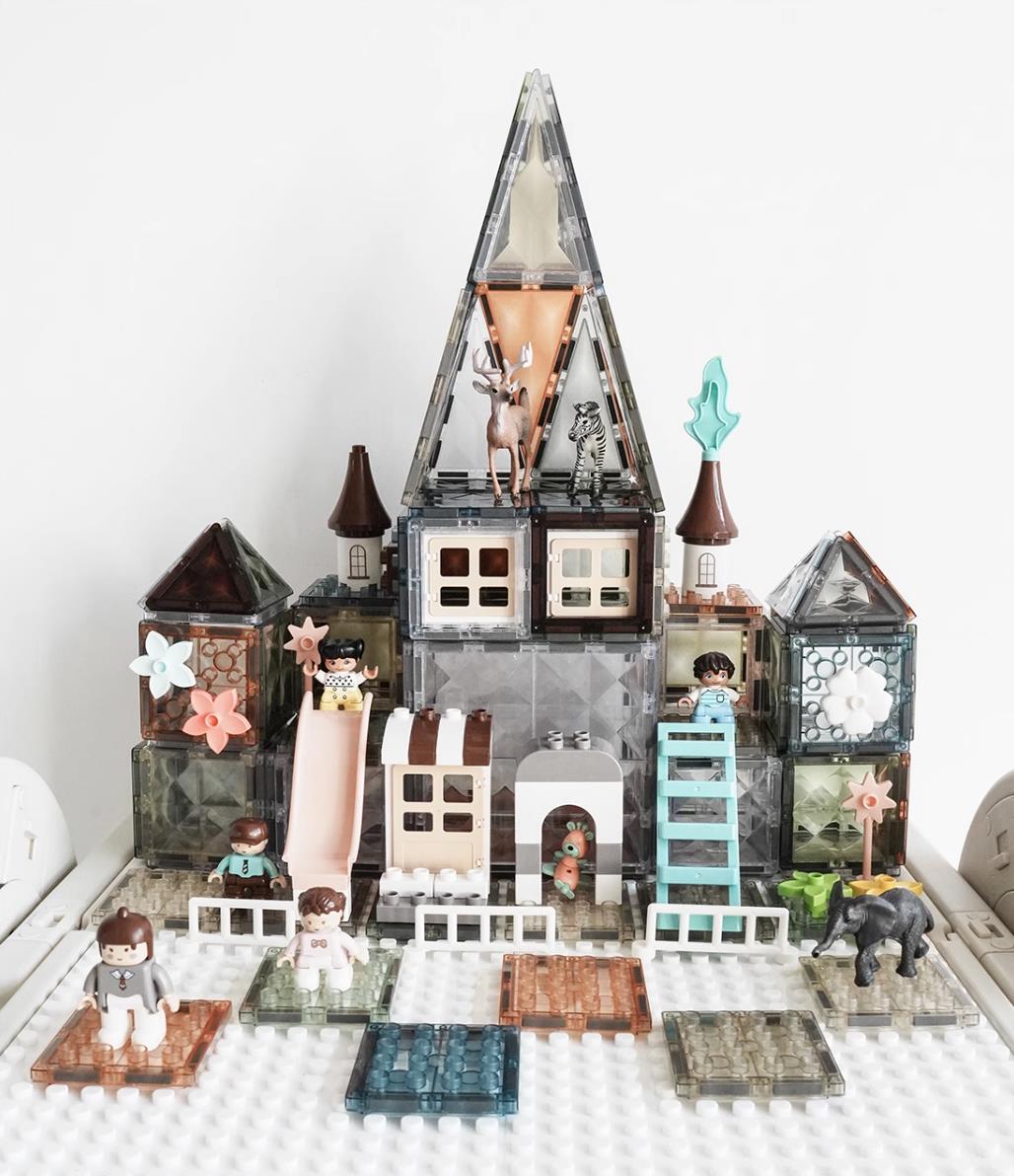 Nature World 100pcs Eye-care Color Magnetic Tiles With Storage Box-3