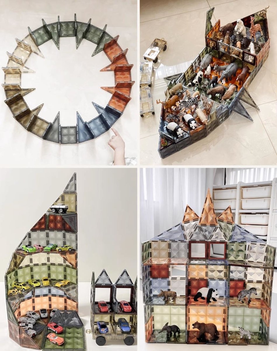 Nature World 100pcs Eye-care Color Magnetic Tiles With Storage Box-2