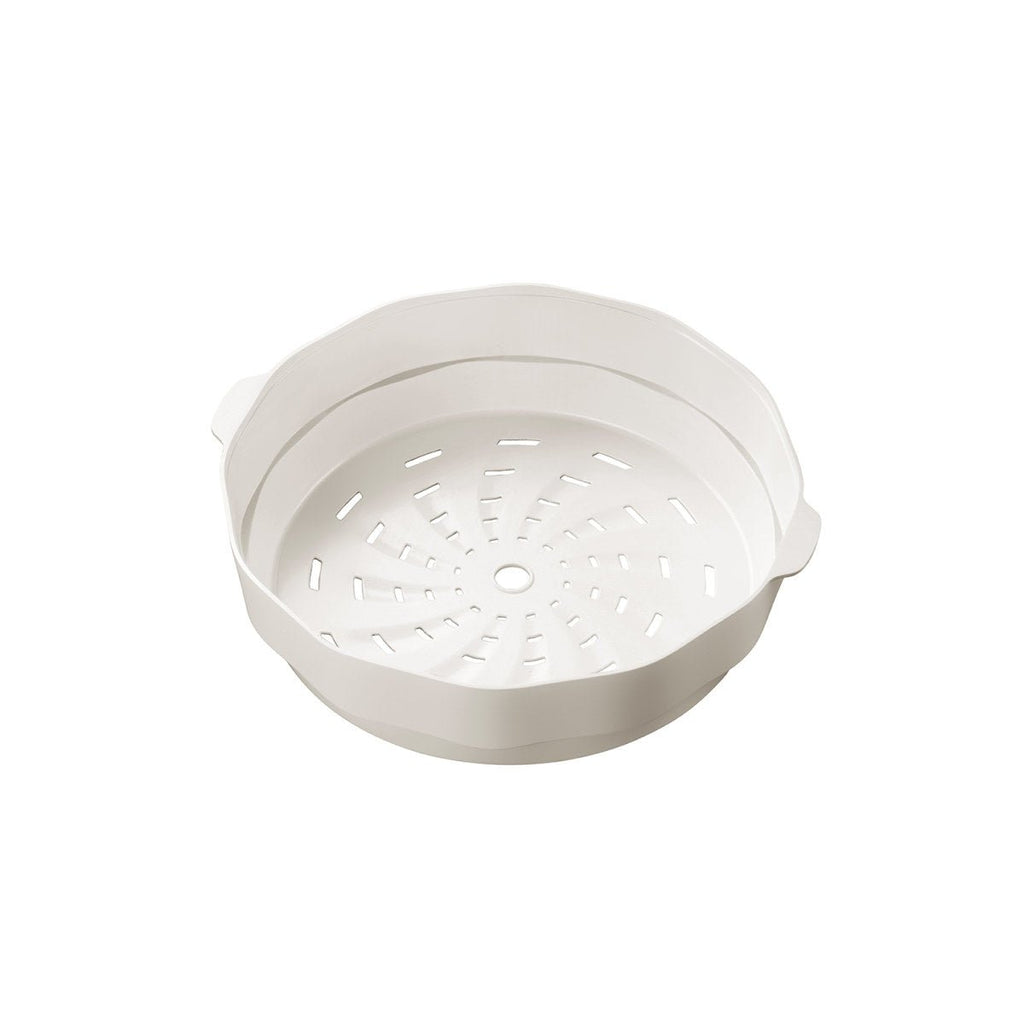 Ocean Wave 30cm White Steamer Basket - Preserve Flavor with Vortex Steaming-0